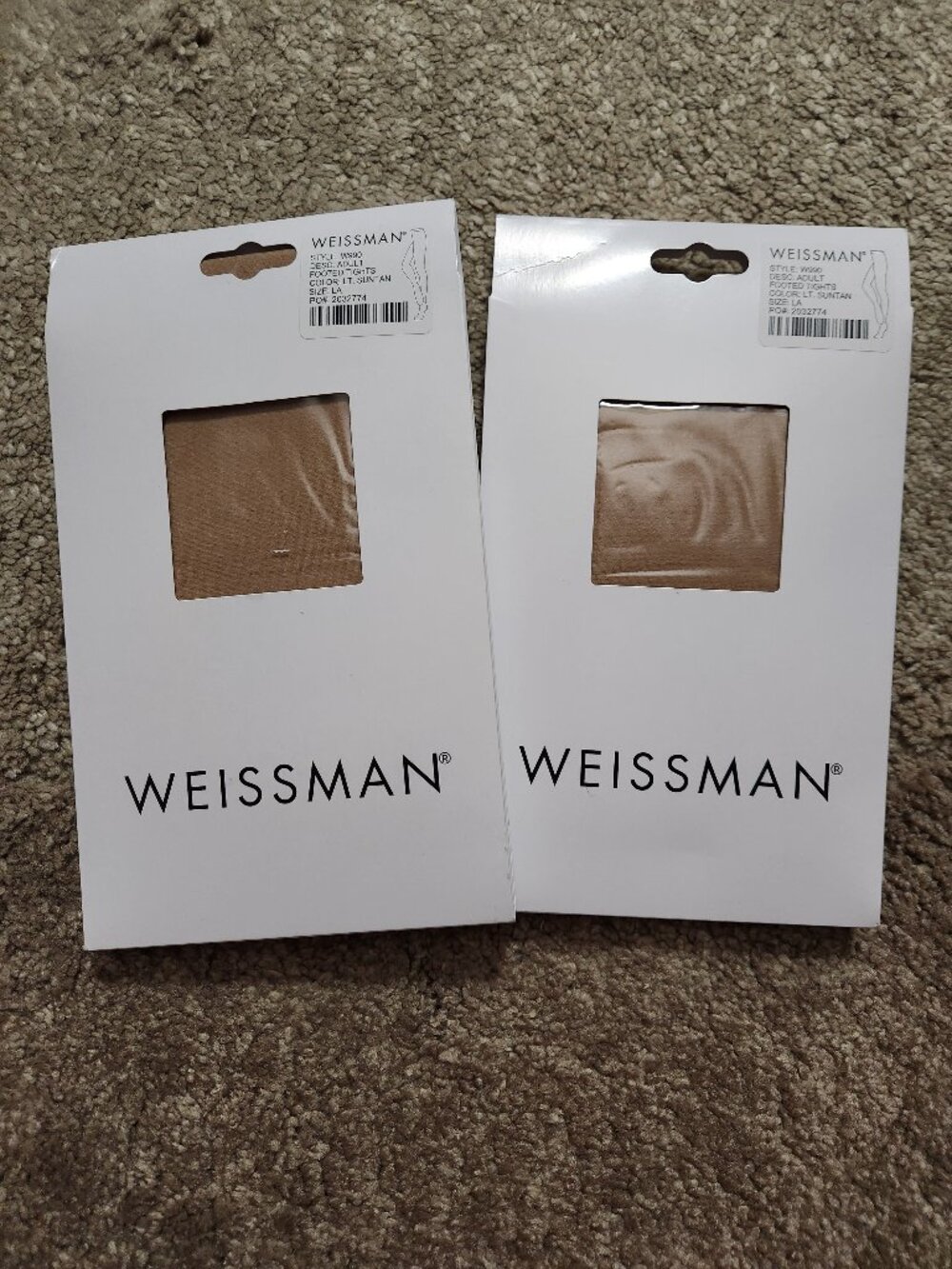 Weissman Footed Tights Style W990 Adult Lt. Suntan Size LA NIB